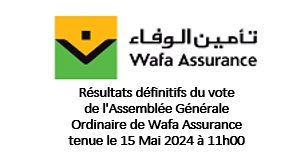 Résultats définitifs du vote de l'Assemblée Générale Ordinaire de Wafa Assurance tenue le 15 Mai 2024